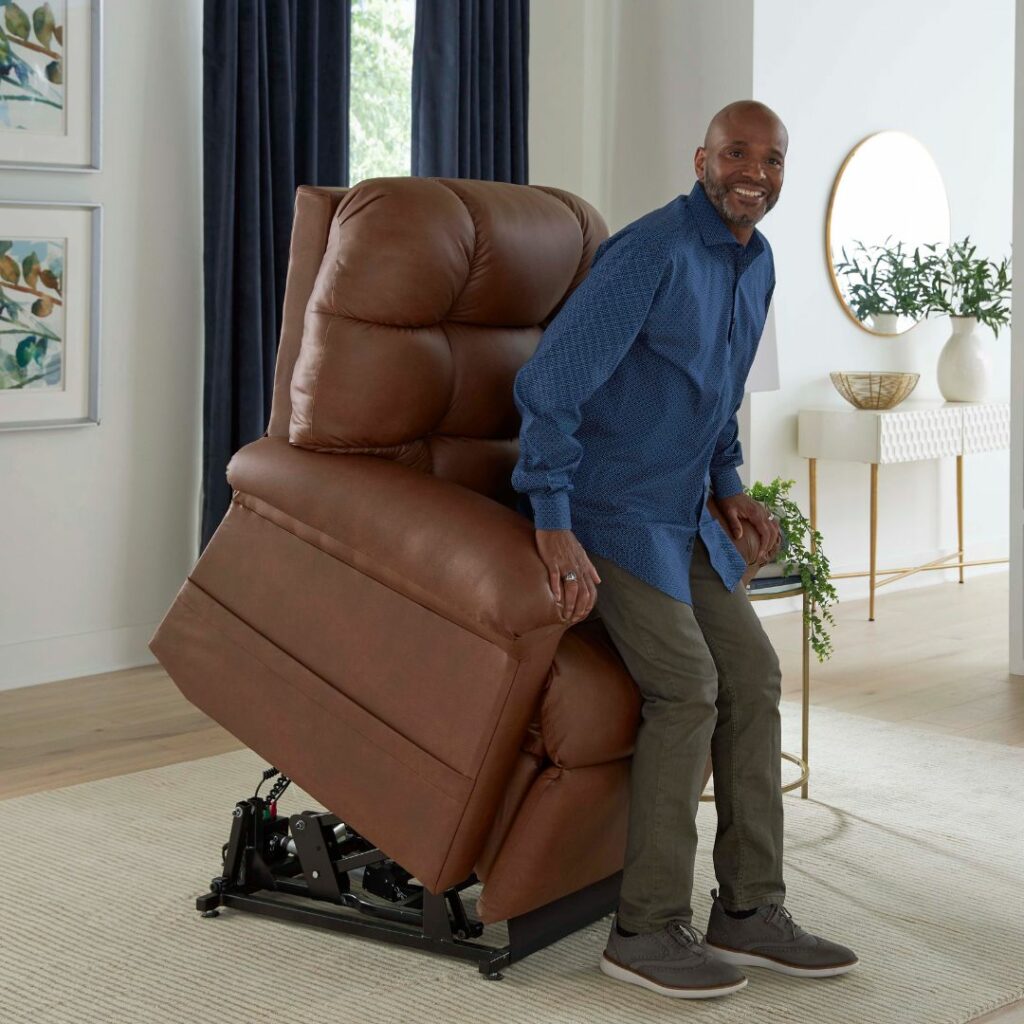 Riverside reclining lift chair leather brisa by golden tech